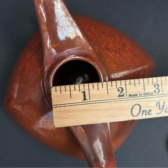 Vintage Mid-Century Modern Ceramic Rust Brown Teapot Set with Two Cups - Picture 16 of 16